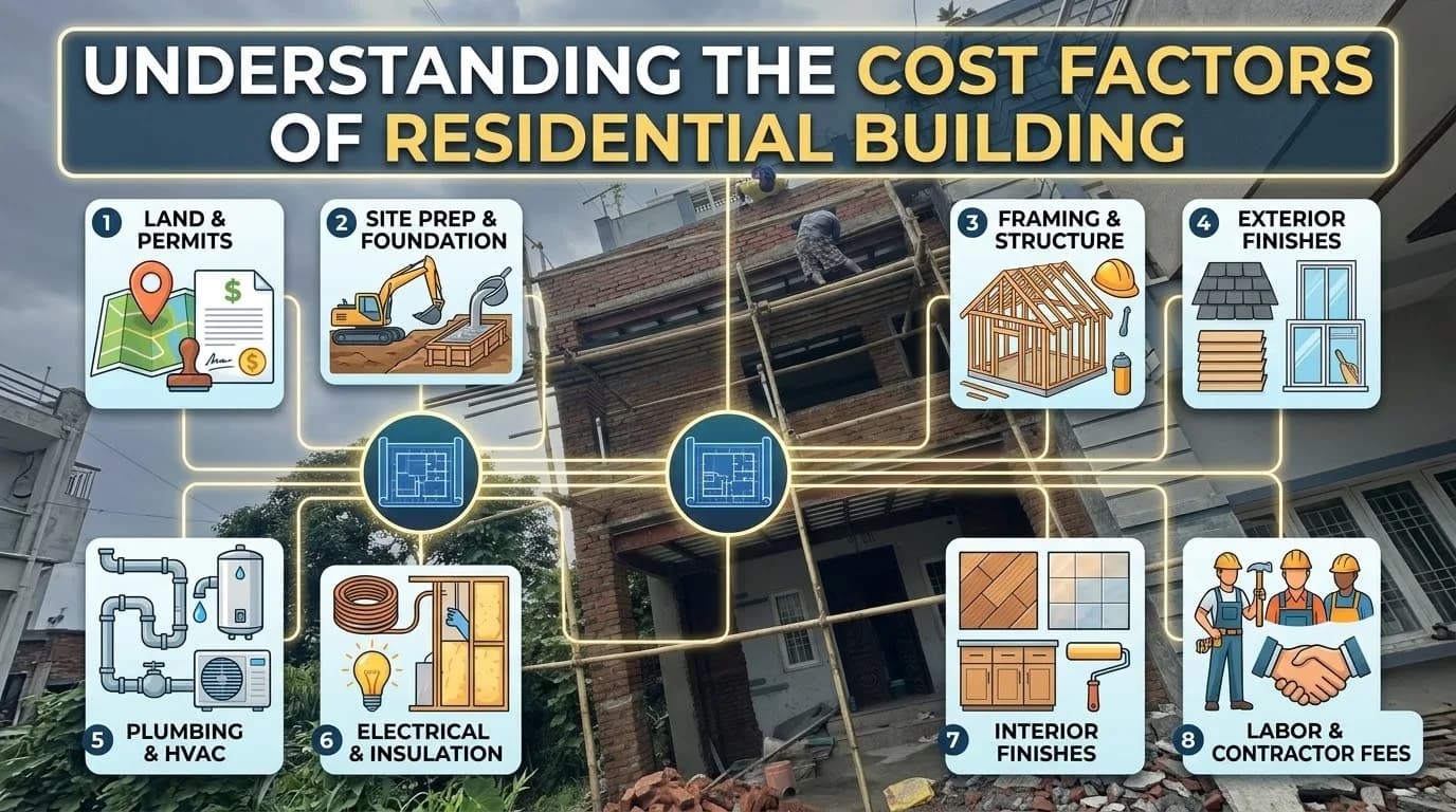 Major things that differs the cost of residential buildings